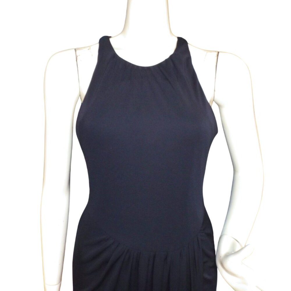 CINQ A SEPT Dress, 8, Blue Sheath, Pleated waist, Tank upper, Tall Vent, Midi - Picture 2 of 14